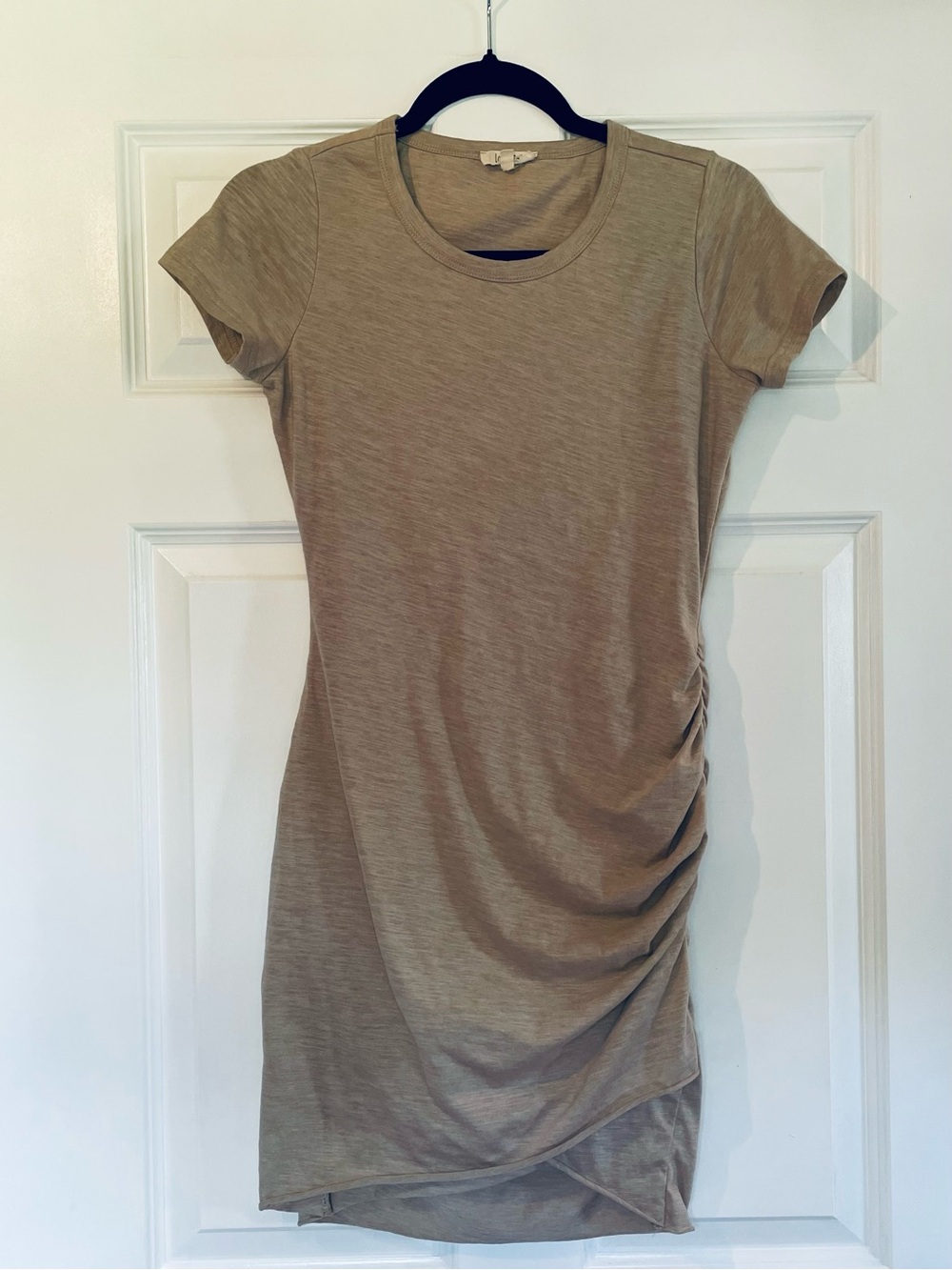 LA MIEL Beige Crewneck T-Shirt Dress
